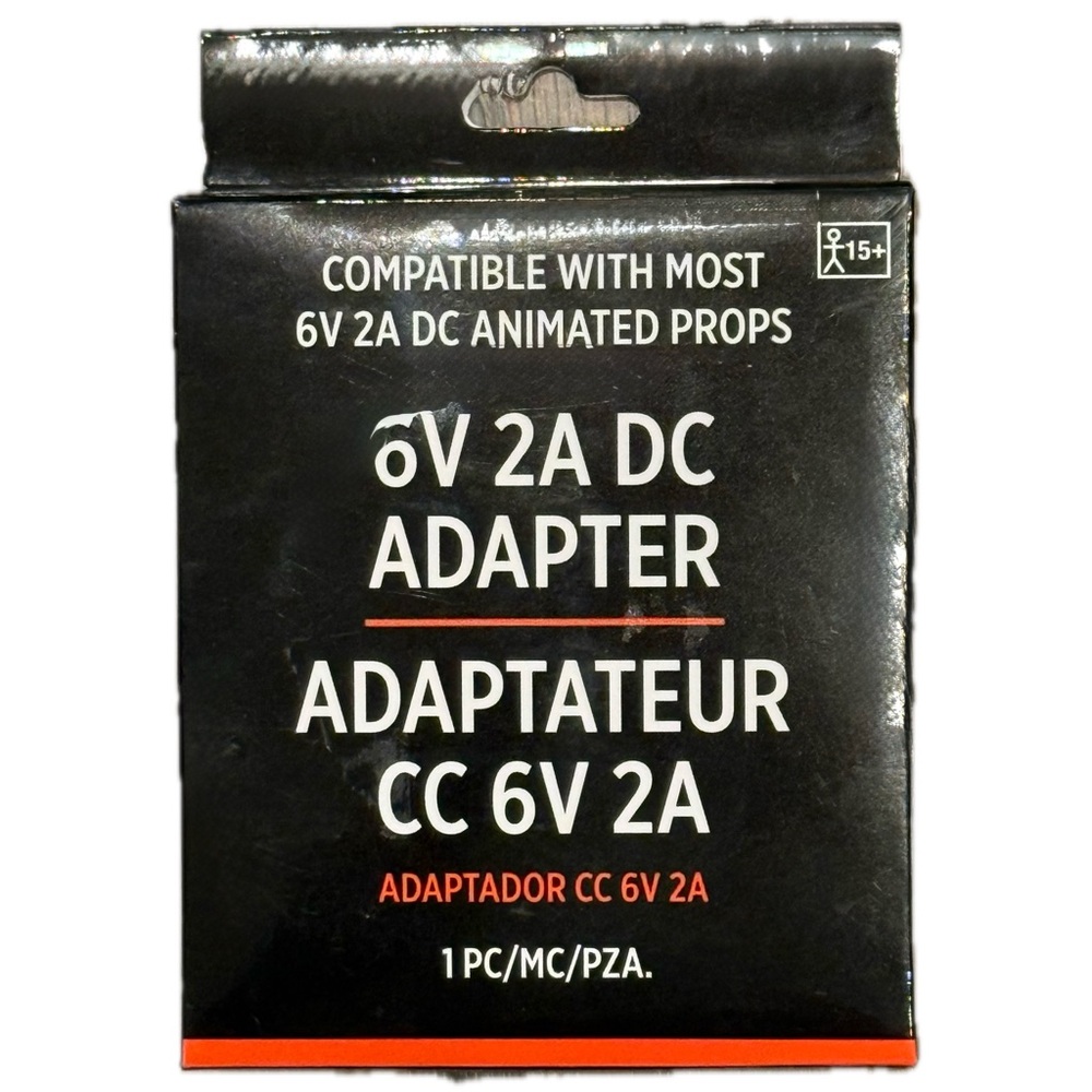 6V 2A DC adapter compatible with most 6V 2A DC animated props